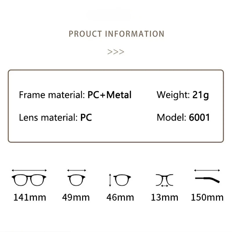Women's Fashionable Reading Glasses Super Light and Versatile Anti-blue Light Glasses