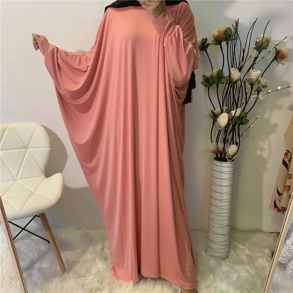 Women Abaya Khimar Prayer Garment Batwing Sleeve Dresses