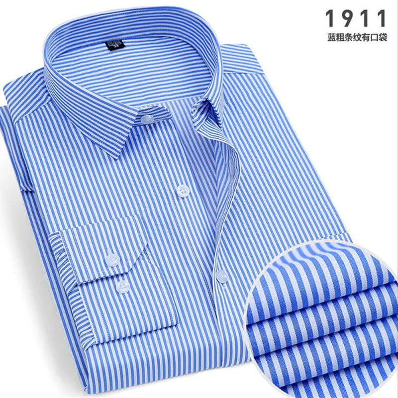 New Men's Striped long-sleeved Shirt