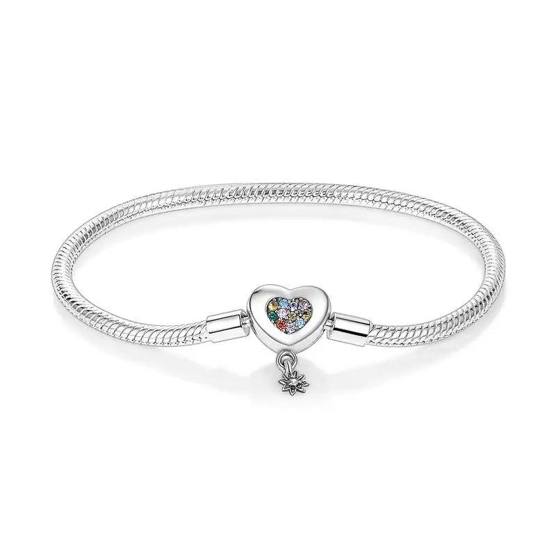 Silver Colorful Love Zircon Women's Jewelry