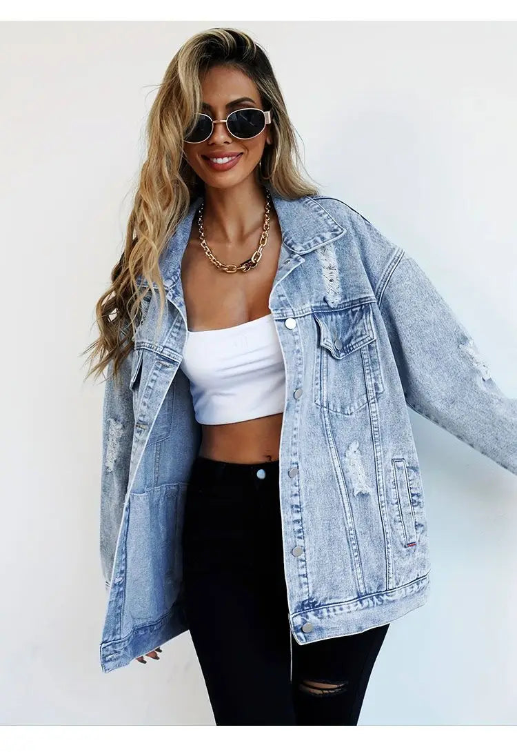 Euramerican Hole Jeans Coats