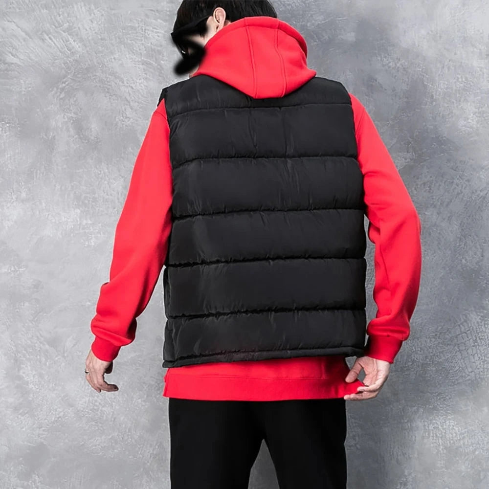 White Vest Jacket Men Slim Fit Stand Collar