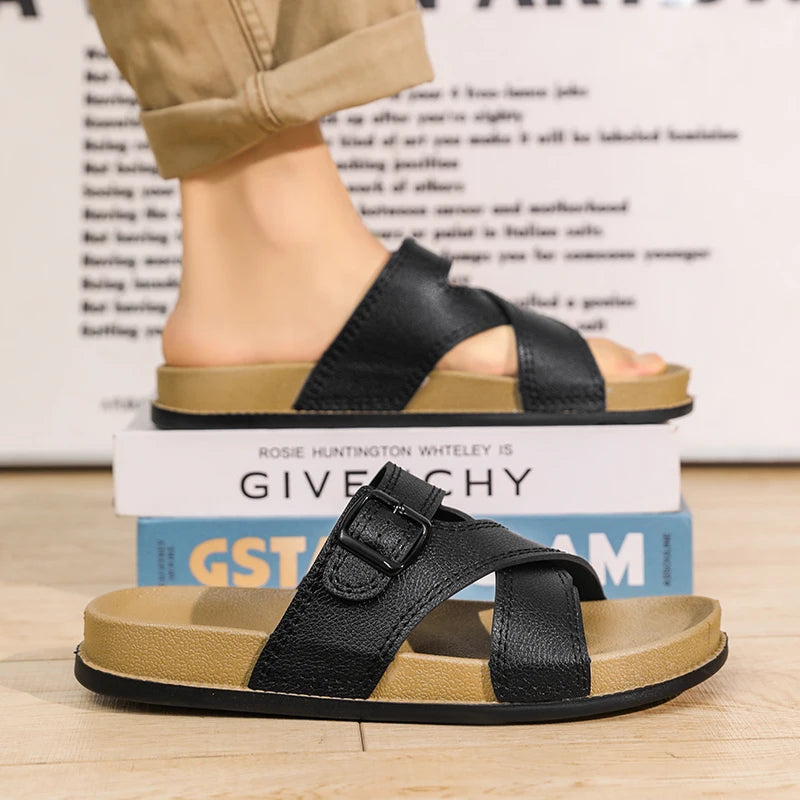 Classic Buckle Slippers For Men