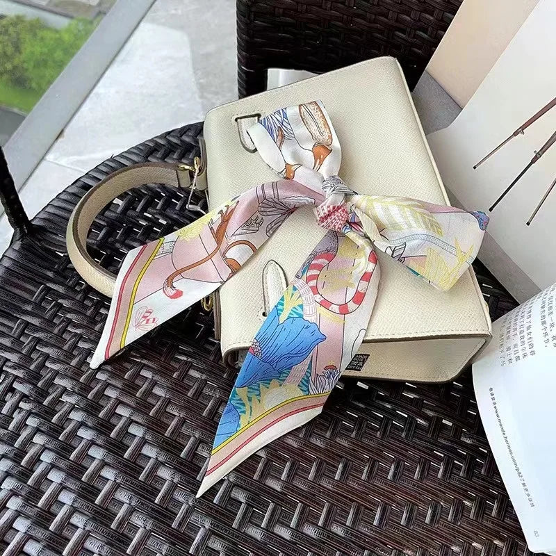 Ladies Silk Neck Scarf Small  Silk Ribbon Ring Scarfs