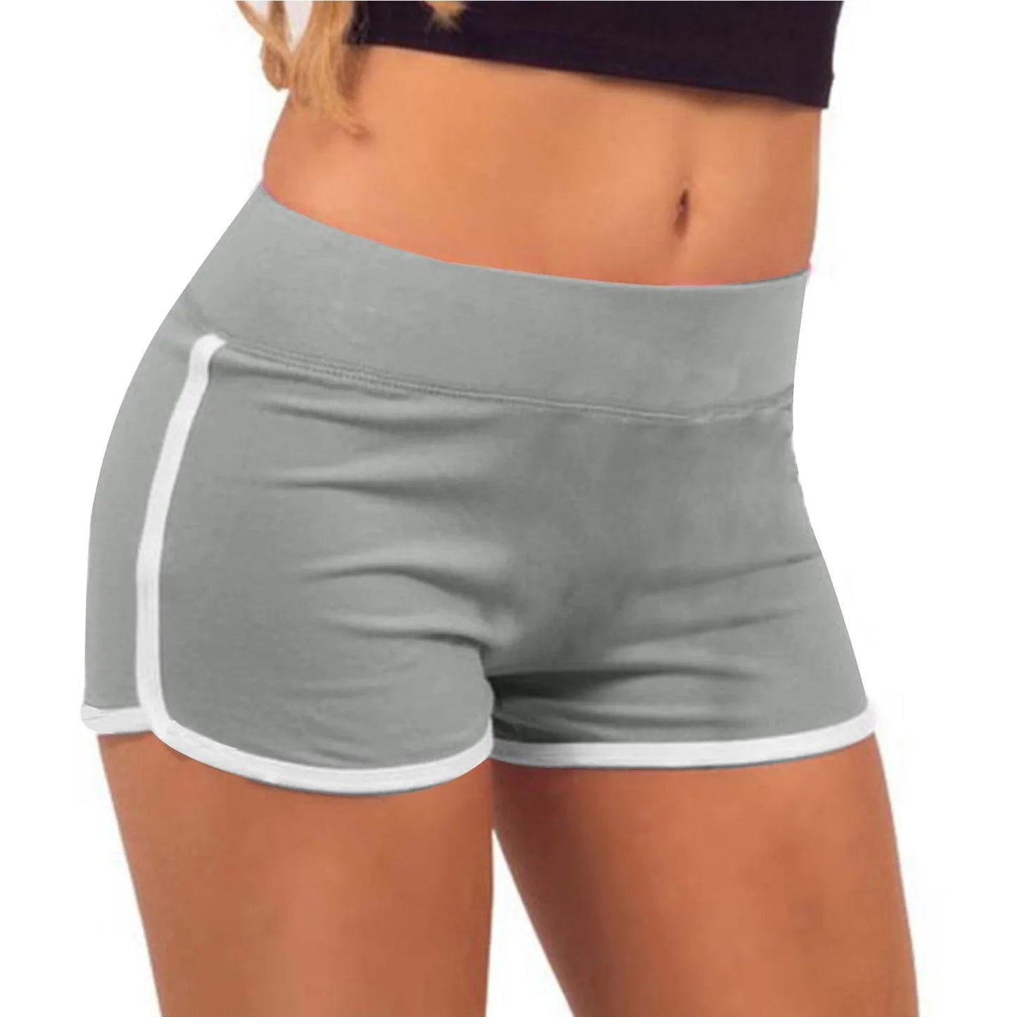 Women Mid Waist  Slim Fit High Stretchy Short