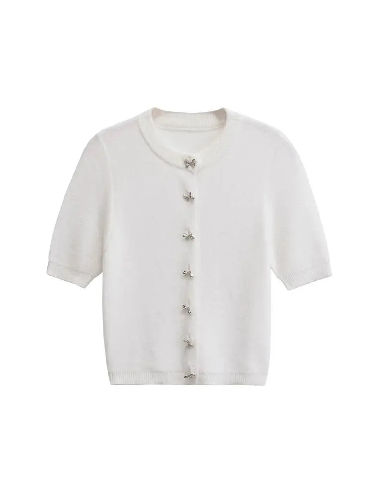 Women's Knitted Cardigan Sweater with Buttons