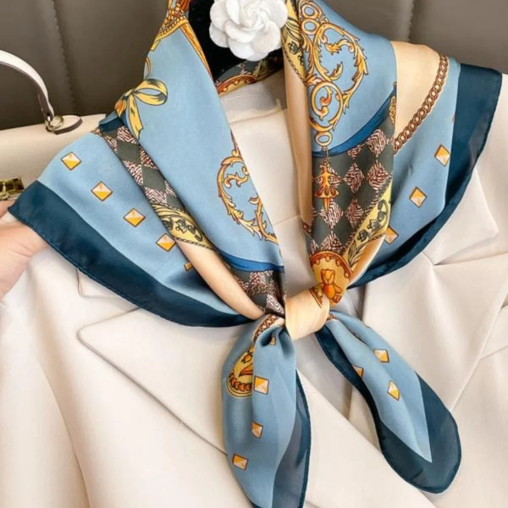 new silk satin square scarf, elegant women's accessories