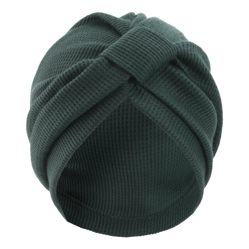 Women's breathable cotton thick waffle headscarf