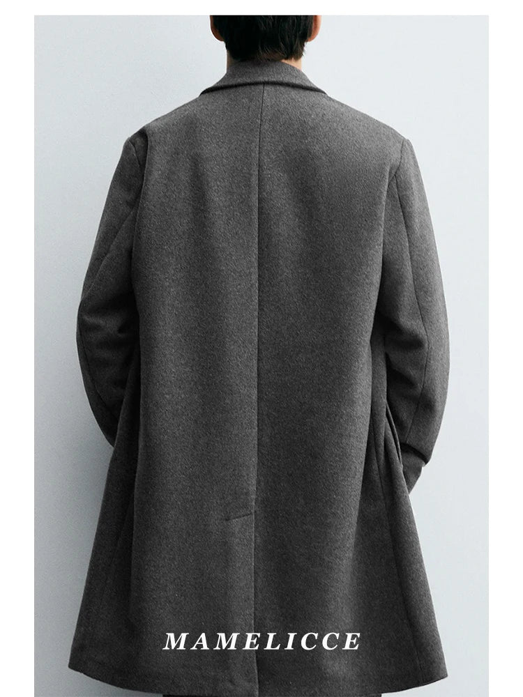 MAMELICCE Original design Mid-length woolen coat