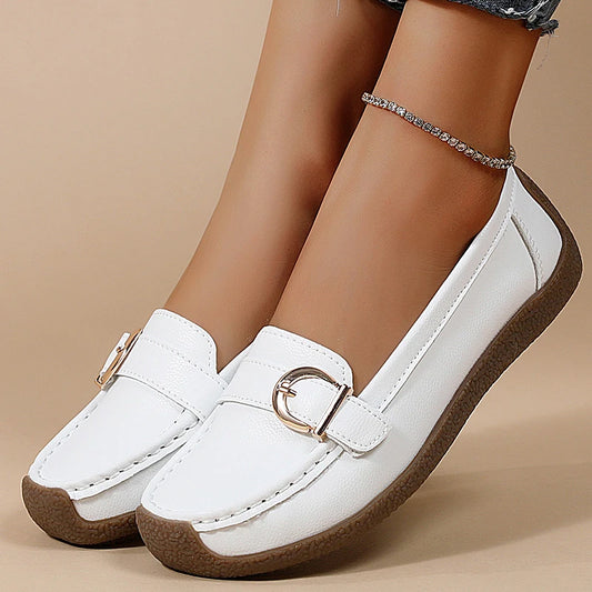 Woman Shoes New Low Heels Casual White Shoes
