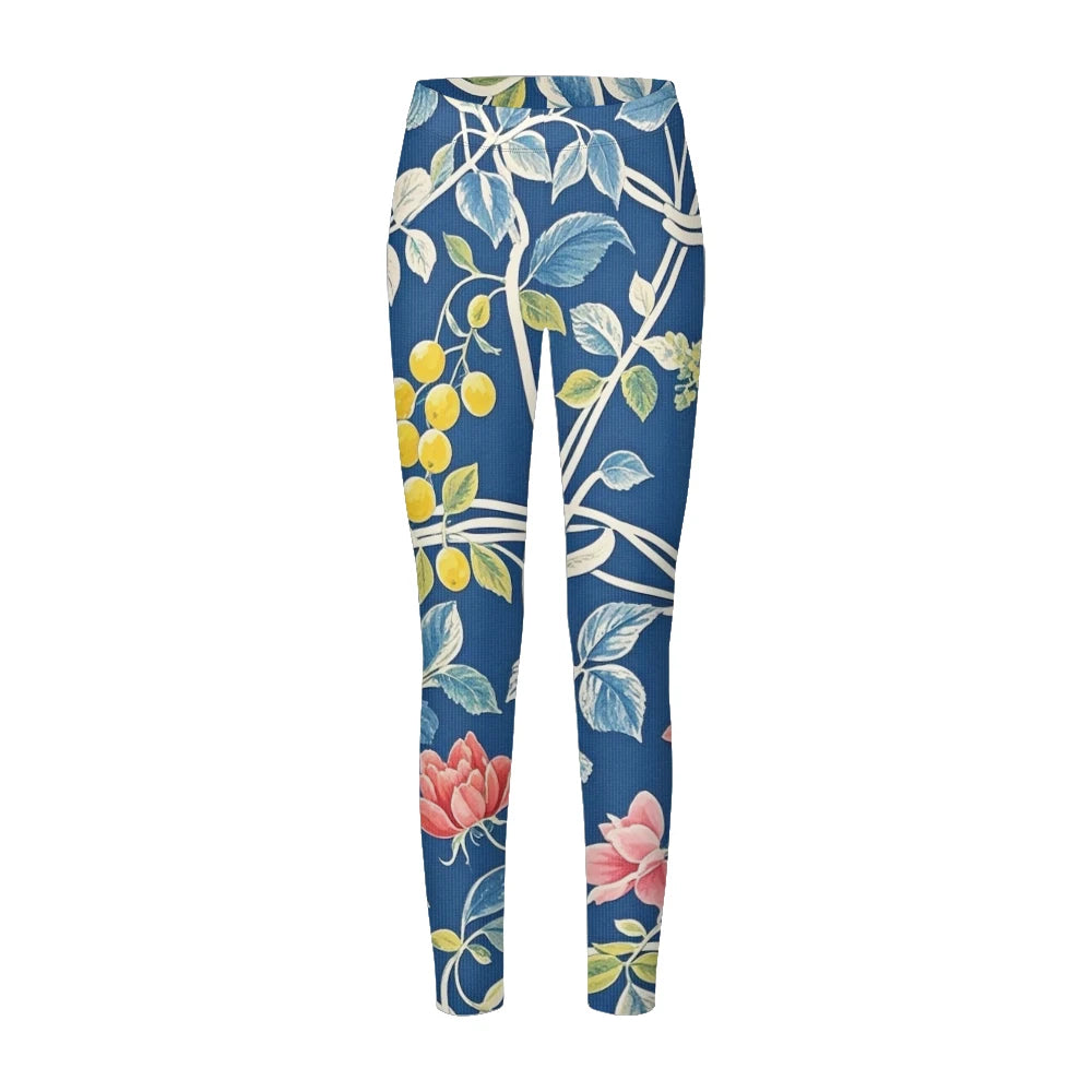 Women's High-Waisted Leggings with Botanical Print