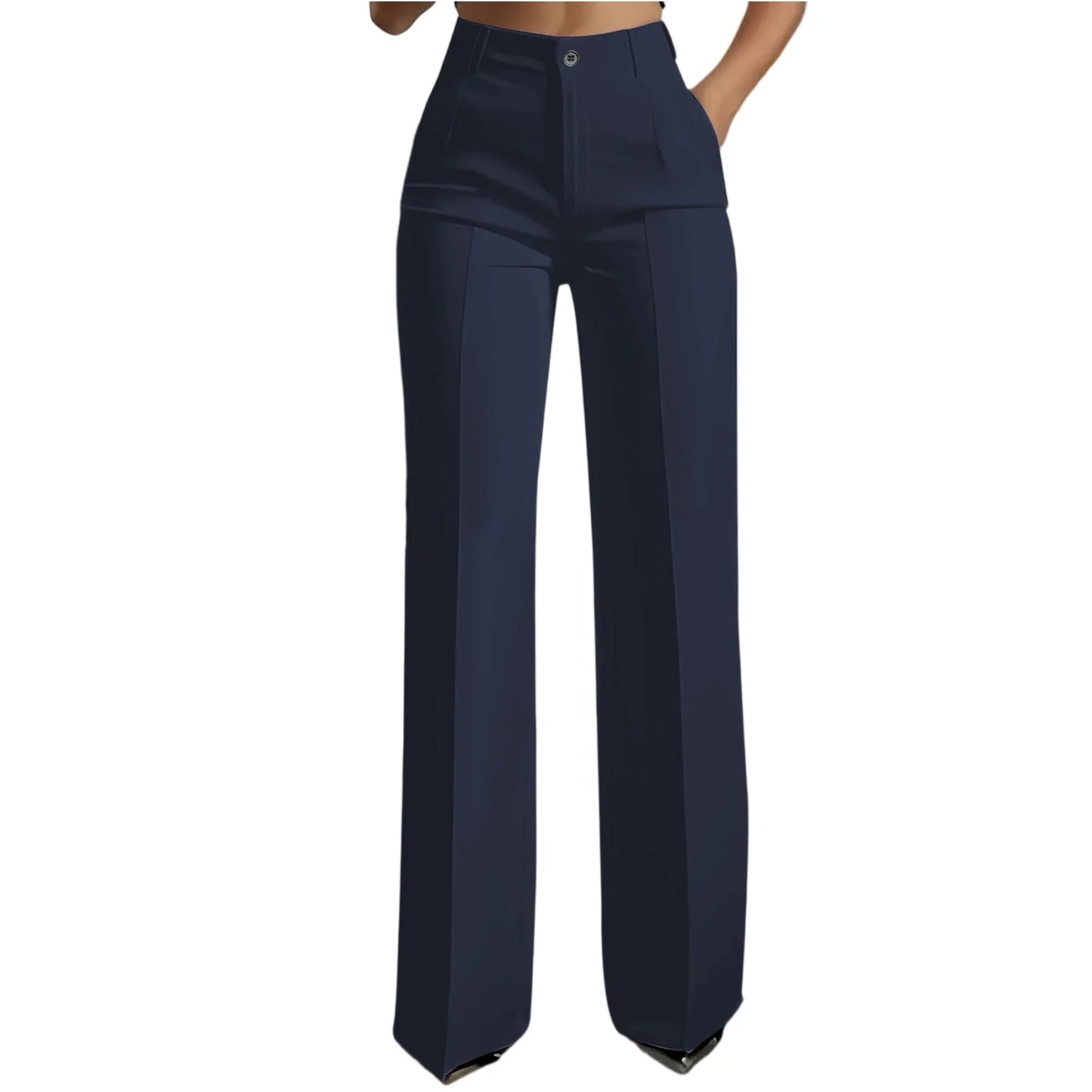 Women's High Waist Pants Drapey Straight-Leg Minimalist Blazer Pants