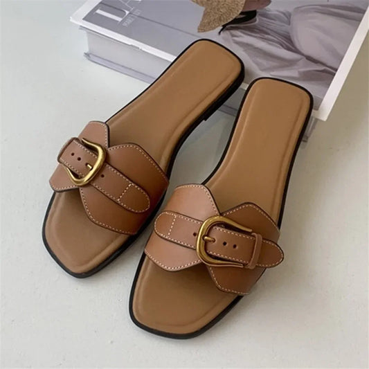 Beach Flats Ladies Buckle Slides