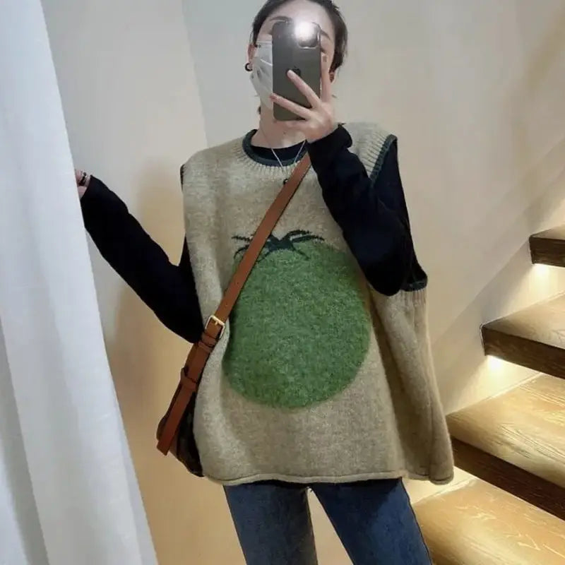Knit Vests Woman Sleeveless Sweater