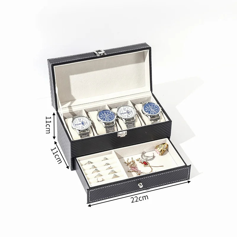 Leather Lockable Watch Storage Boxes,Men & Women's Jewelry Display