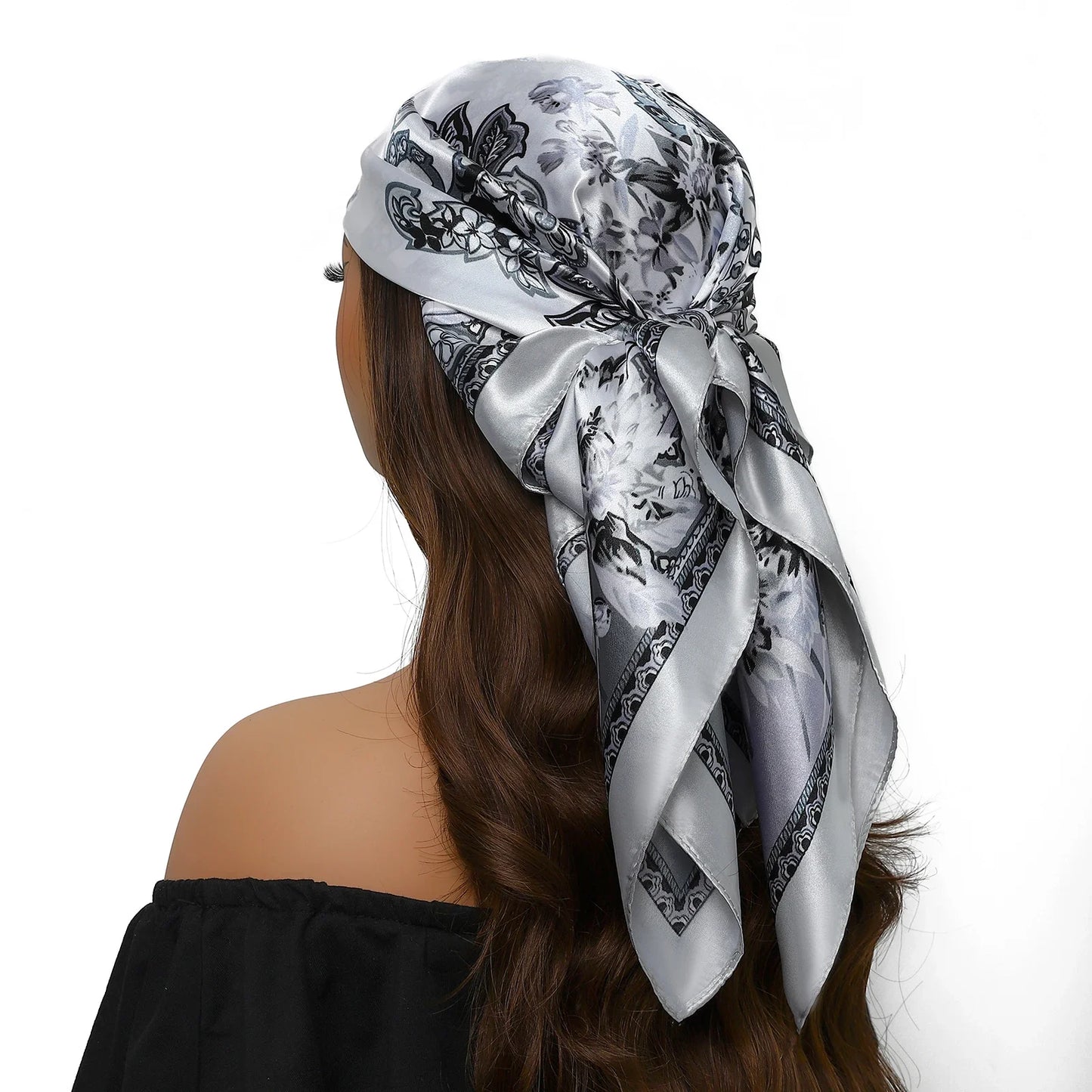 Head Scarf for Women Luxury Brand Satin Bandana