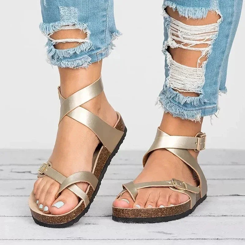 Women's Sandals  Buckle Strap Ladies Shoes Ankle Calf Straps