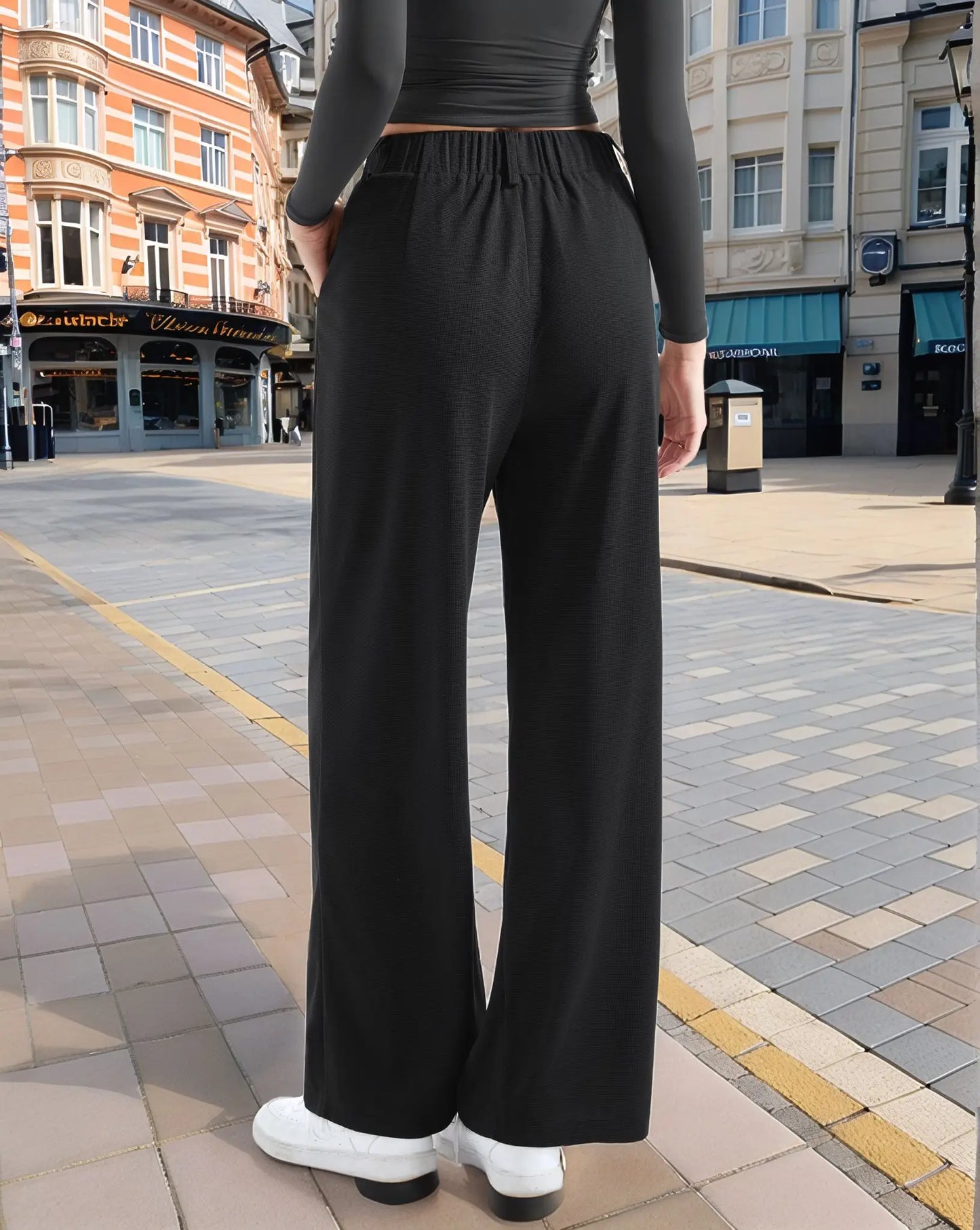 Women's Casual Pant  Black Straight Leg Pants