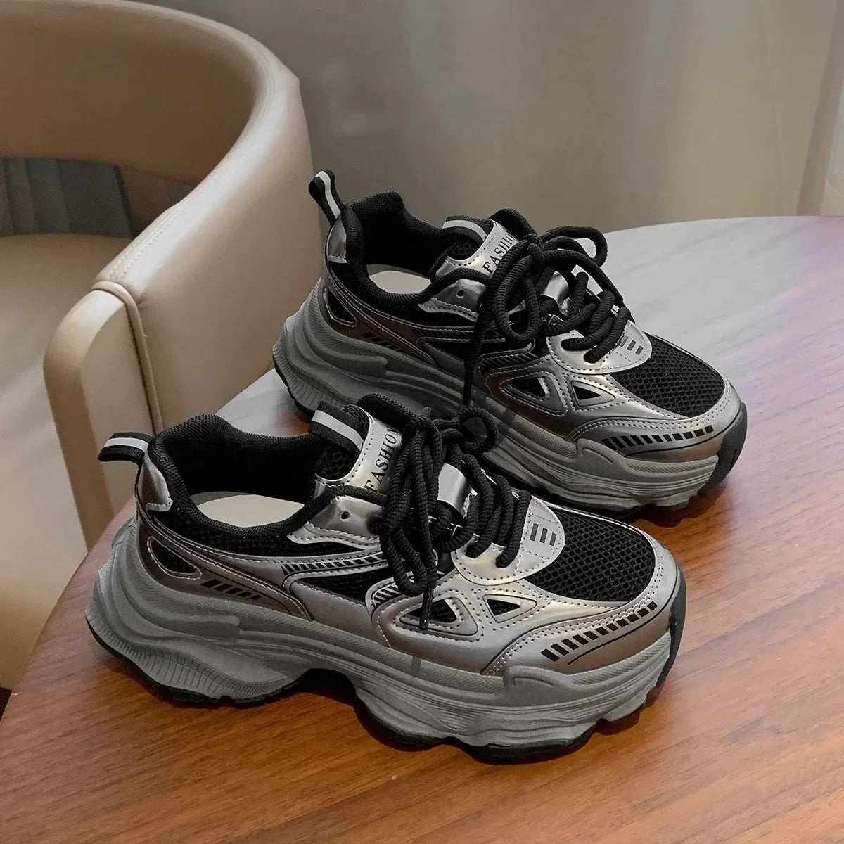 Platform Sneakers for Women Casual Non Slip Thick Sole Sports Shoes
