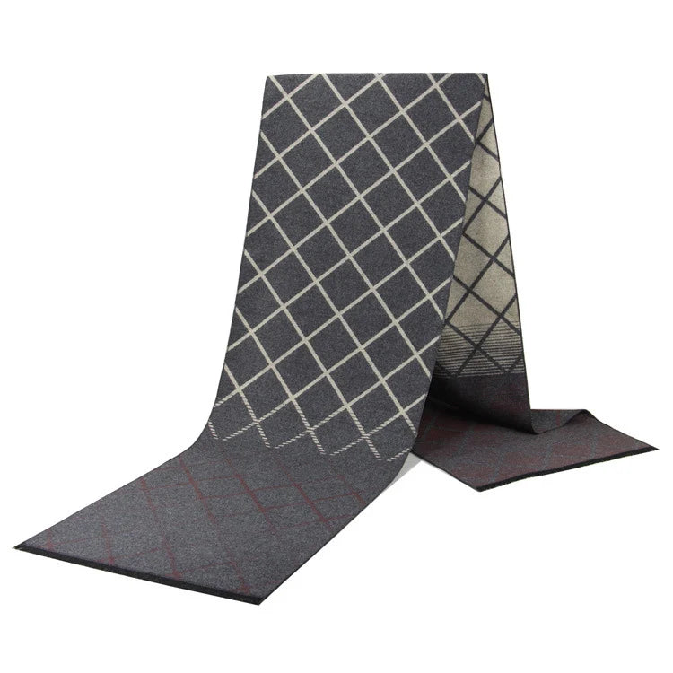 Cashmere Shawl Luxury Brand Scarf Soft Keep Warm Outdoor Grey Knit Neckerchief