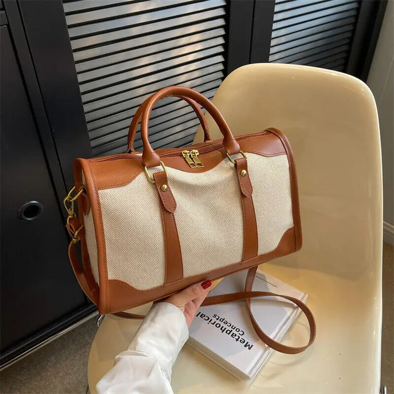 Women Travel Storage Handbag Vintage Fitness Luggage Bag Single Shoulder Crossbody Bag