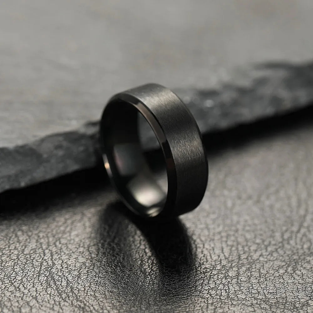 Fashion Charm Jewelry Ring for Men Women Stainless Steel Black Rings