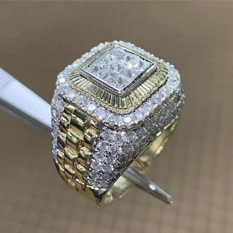 Domineering Gold Color Hip Hop Ring for Men Women