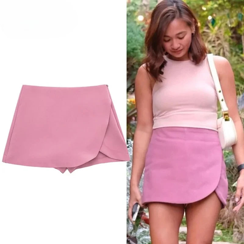 High Waist Brown Skirt Pants Stylish Pink Black Mini Skirt