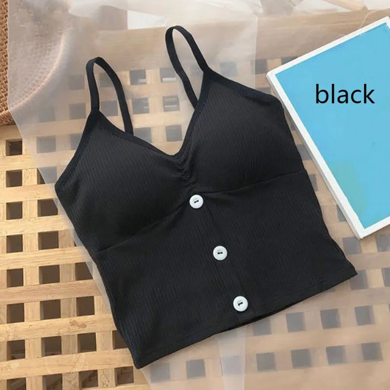 Women Knitted Tank Top Strap Vest