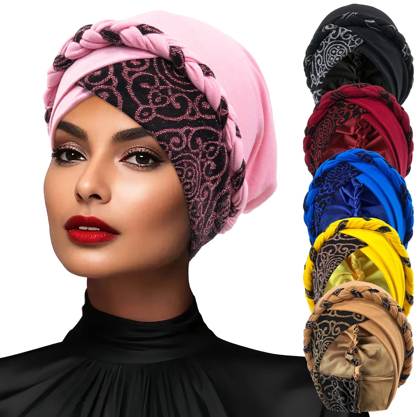Turban Cap Ladies Islamic Print Bonnet Hat