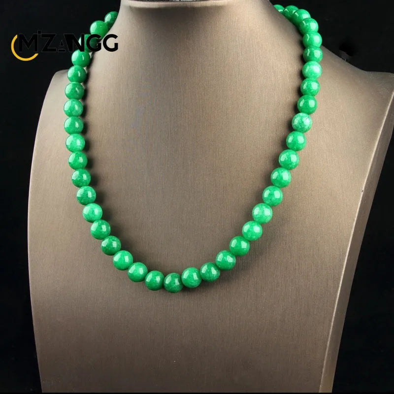 Natural Jade Dry Green Bracelet Necklace Hand-carved