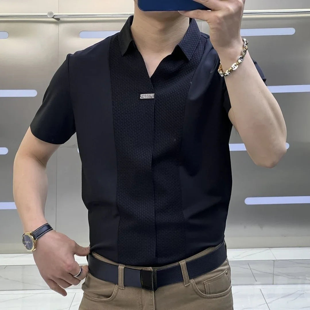 Shirts for Men Oversize Spliced