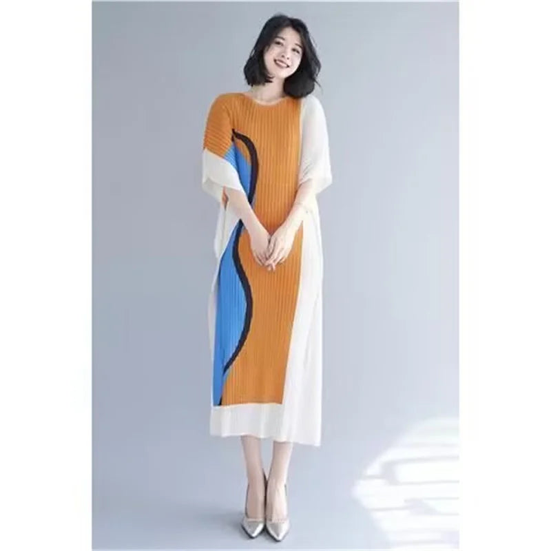 Dresses Miyake Pleated new Summer Fashion Age-reducing French Dress
