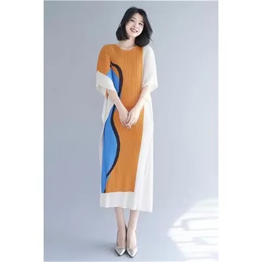 Dresses Miyake Pleated new Summer Fashion Age-reducing French Dress
