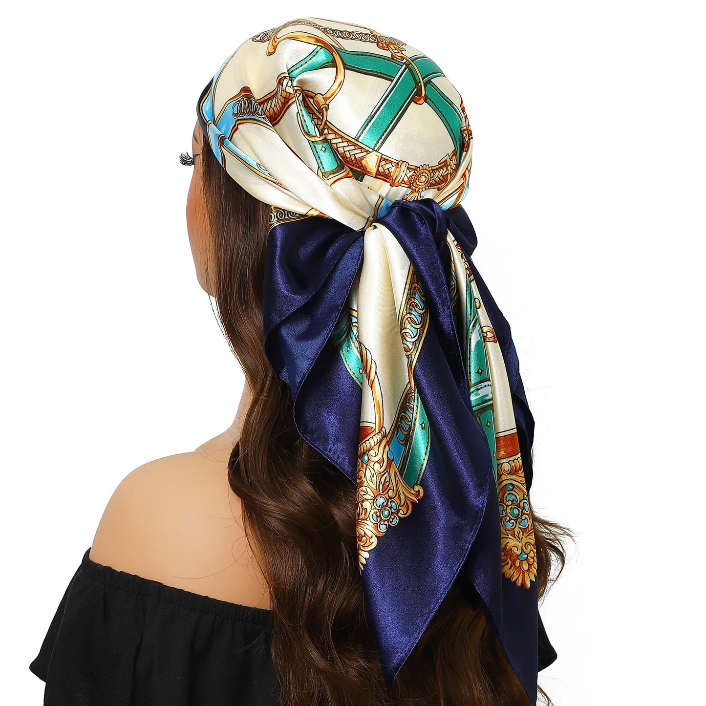 Head Scarf for Women Luxury Brand Satin Bandana