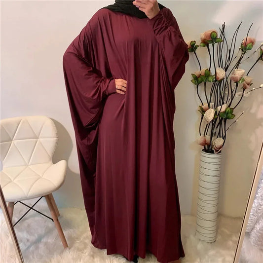 Women Abaya Khimar Prayer Garment Batwing Sleeve Dresses