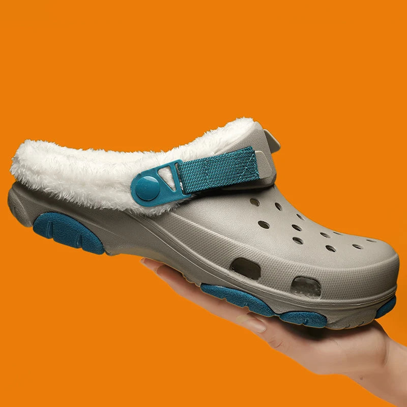 Men Slippers  Waterproof Soft and Comfortable Velvet Couple Non-Slip Wear-resistant slides