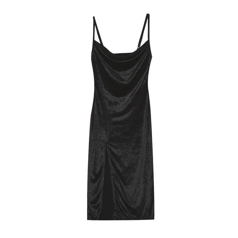 fashion sexy slim fit slit suspender dress