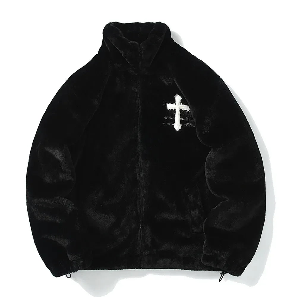 Mens Rabbit Fur Jacket Coats  Zip Up Fashion Outerwear