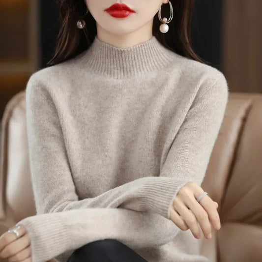 Women's Solid Long Sleeve Pullovers Knitwear
