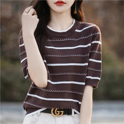 Women's T-Shirt Summer 100% Cotton Sweater