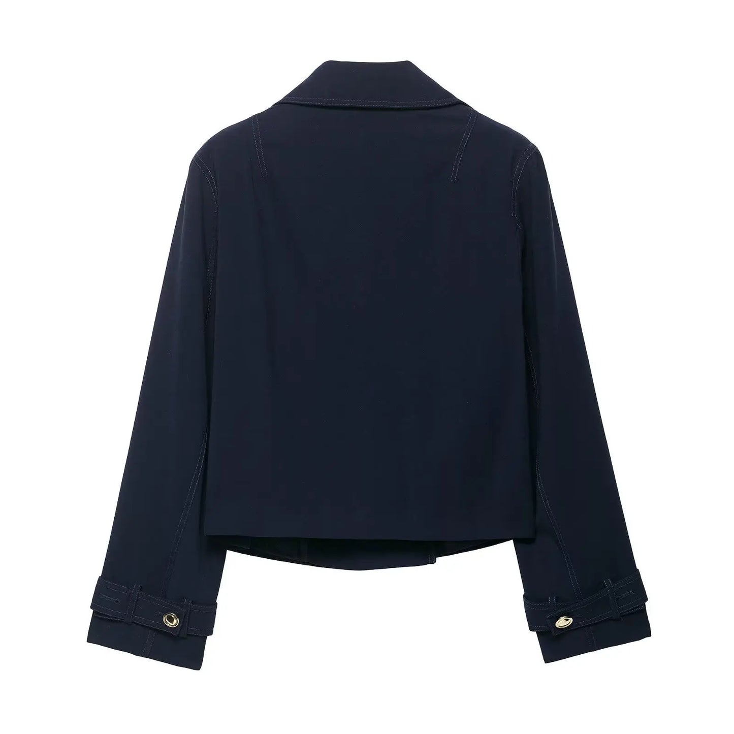 Women's Fashion Coats Solid Turn-Down Collar Long Sleeves Pockets
