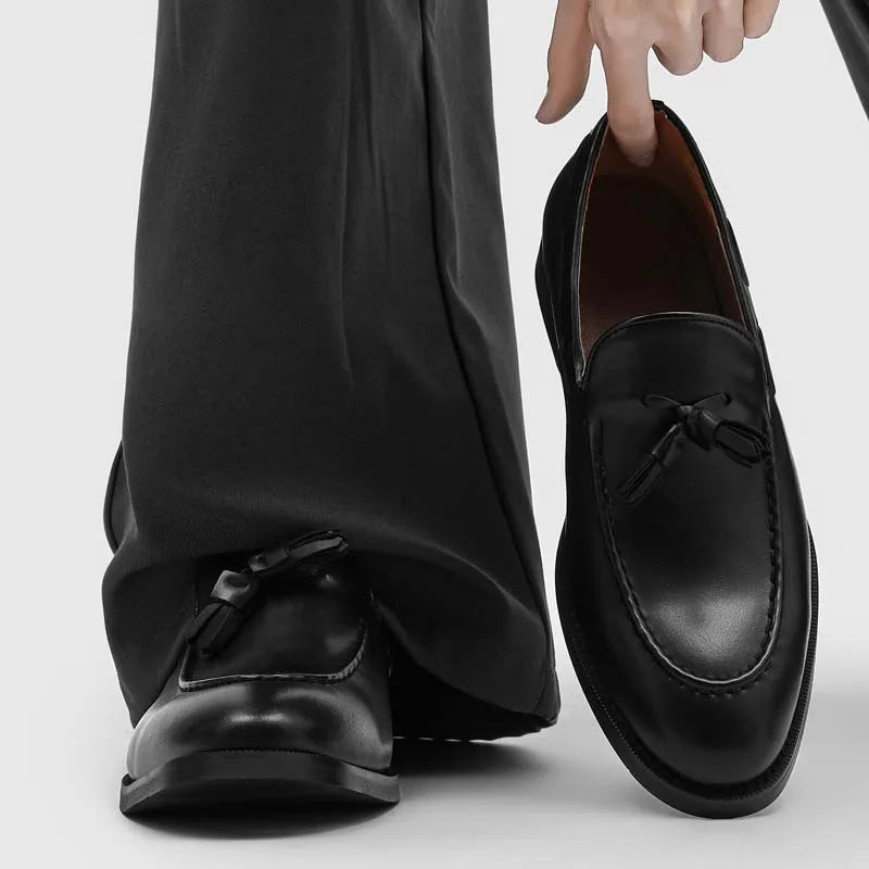 Men's leather shoes. One foot casual loafers Business dress shoes