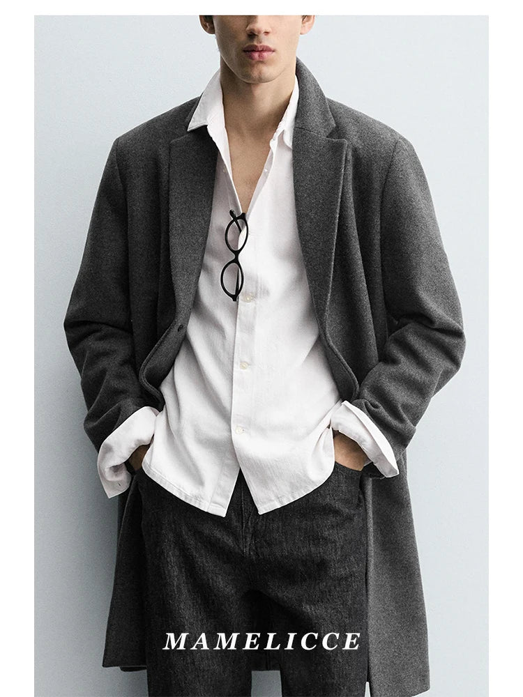 MAMELICCE Original design Mid-length woolen coat