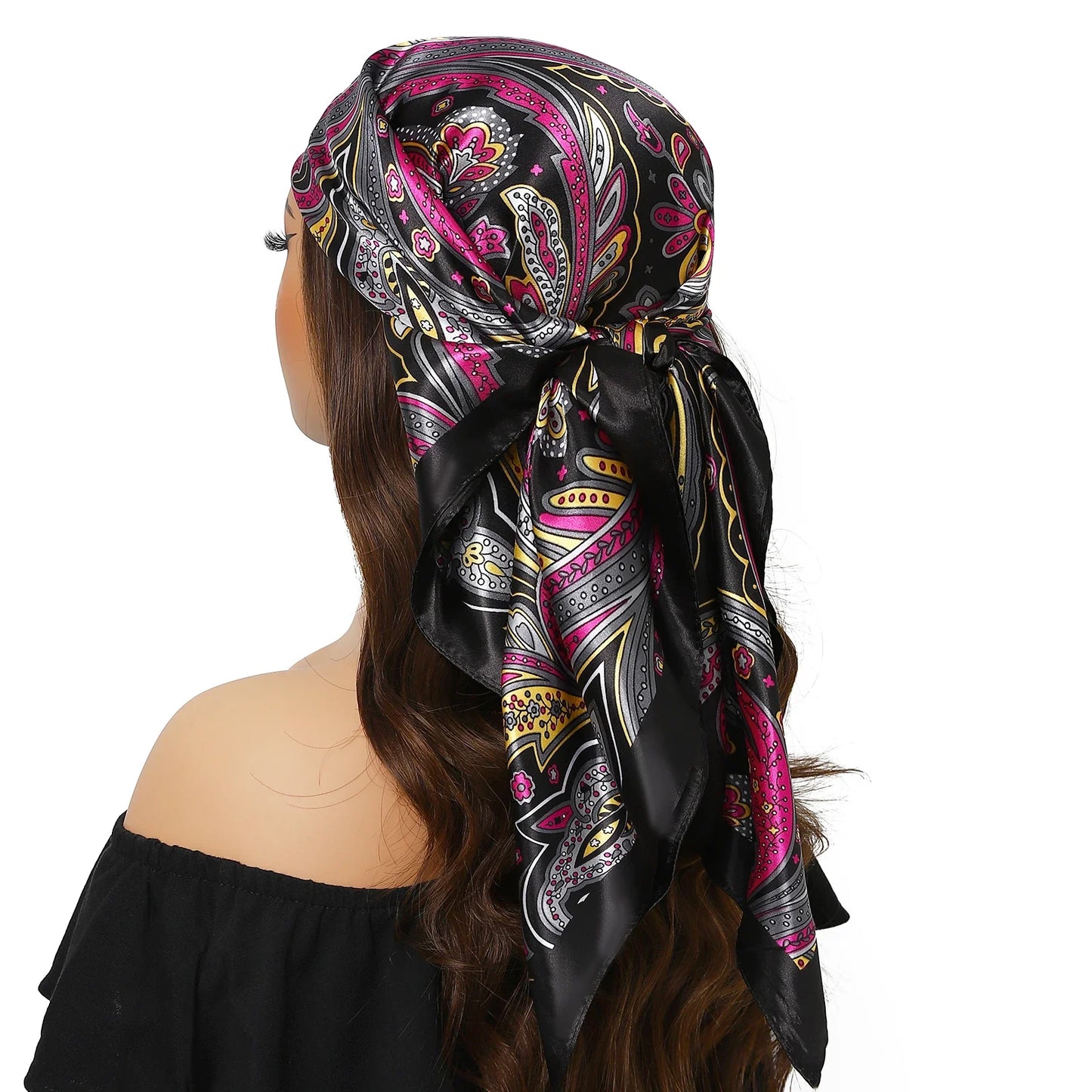 Head Scarf for Women Luxury Brand Satin Bandana