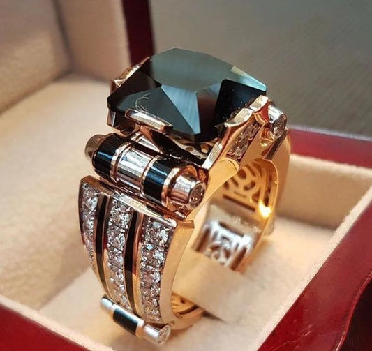 Vintage Jewelry Rings for Men Gothic Stainless Steel Ring Gold Color