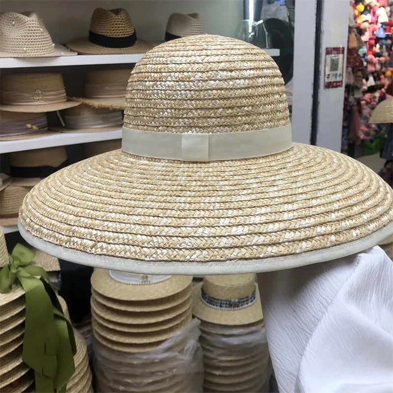 Retro Gold Braided Female Sunshade Flat Sequins Hat