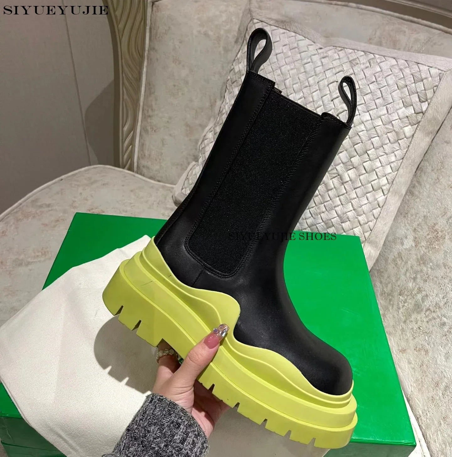 Chelsea Boots for Women Leather flat Ankle Booties