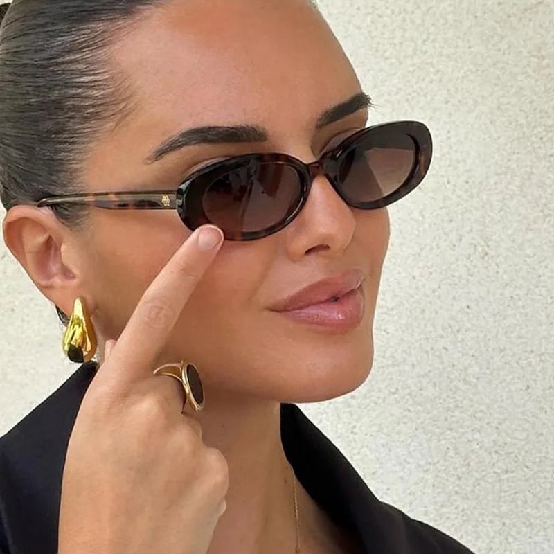 Small Oval Sunglasses for Women Vintage Design Sun glasses