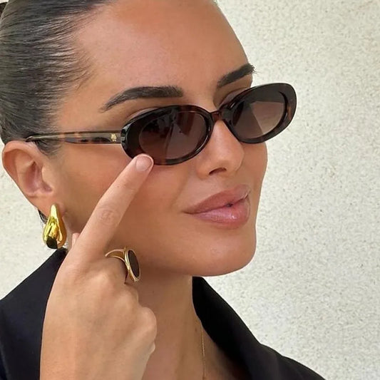 Small Oval Sunglasses for Women Vintage Design Sun glasses